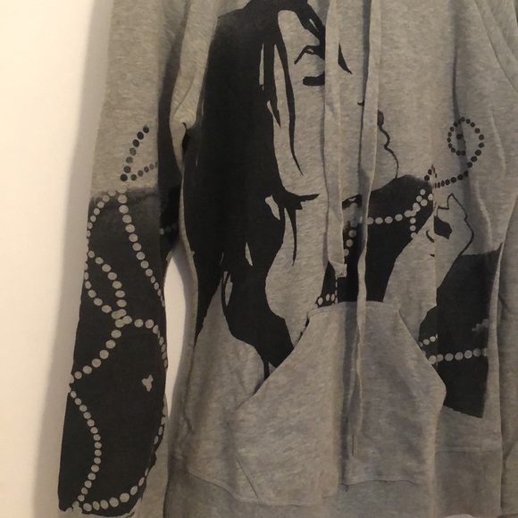 Grey hoodie with print of woman - Picture 3 of 5